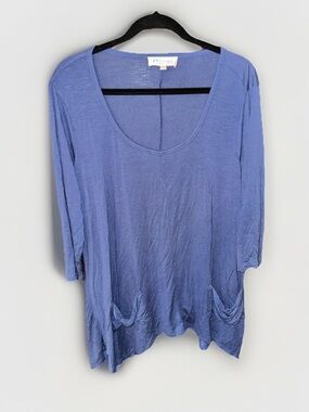 Philosophy Periwinkle Scoop-Neck Long Sleeve Top